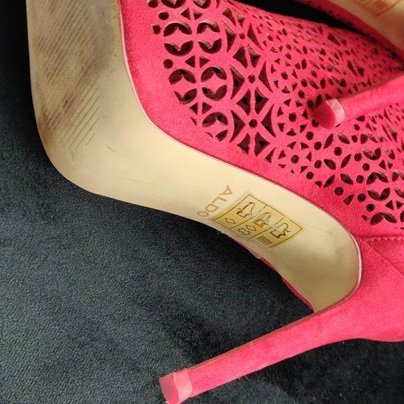 Red Ankle Boots/Bootie Open Toe - Picture 7 of 8